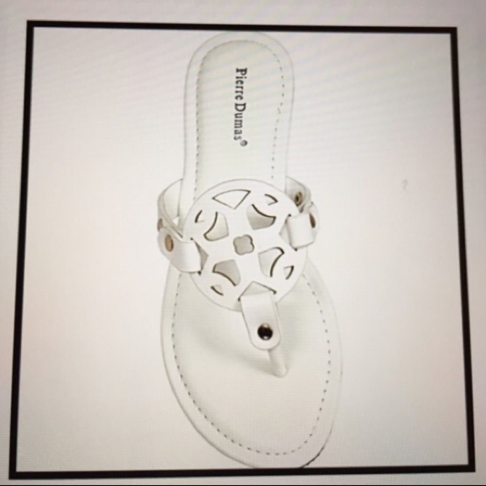 NIB White Emblem Sandals